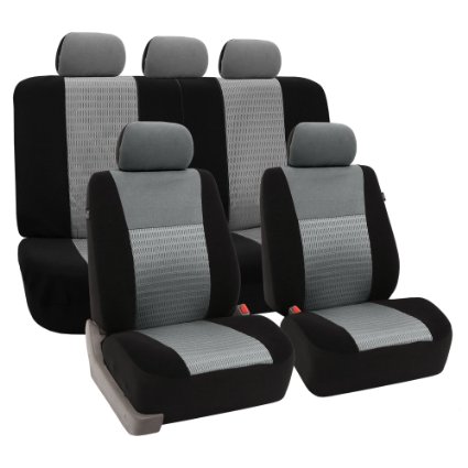 FH-FB060 Trendy Elegance Car Seat Covers, Airbag compatible and Split Bench, Gray / Black color (corresponds to model no. FH-FB060115 on manufacturer site)