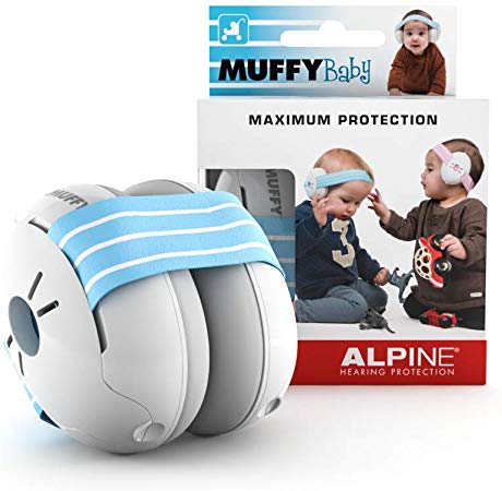 Alpine Muffy Baby Ear Defenders Hearing Protection - Ear muffs for babies and toddlers up to 36 months - Soft and adjustable - Improve sleep on the move - Comfortable fit - Blue