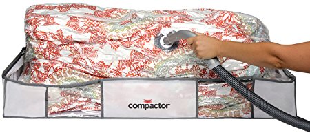 Compactor Classic Space Saver Vacuum Storage Under Bed Solution with Vacuum Bag to protect Clothes, Pillows, Duvets, Comforters, Blankets - Extra Large XL (41x18x6)