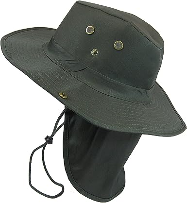 Mrlahat Wide Brim Outdoor Safari Summer Sun Protection Hat with Wide Ear and Neck Flap
