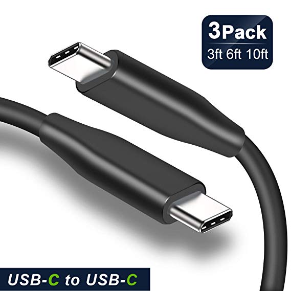 USB C to USB C Cable, Xcords 3Pack 3FT 6FT 10FT USB Type C Charging Cord Compatible with Pixel 2/3/XL, Nexus 6P, Galaxy S9 S8 Plus, Note 9/8, Nintendo Switch, More Type C Devices