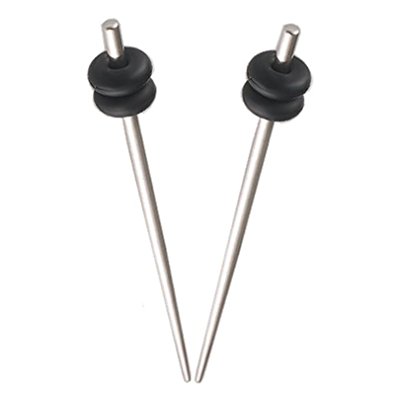 Bodyjewellery Stainless steel 16G 1.2mm - 316L Tapers Plugs Earlets with Double Black o-rings ABDS (2 Pieces)
