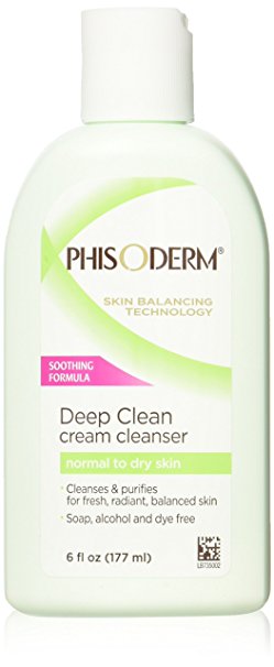 pHisoderm Deep Cleaning Cream Cleanser, for Normal to Dry Skin, 6 fl oz (177 ml) (Pack of 6) - alcohol free, soap free, dematologist tested