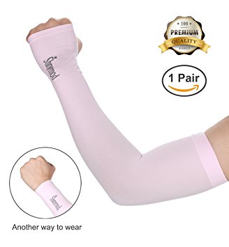 Shinymod Sports Arm Sleeves Unisex Sun Block UV Protection Warmer or Cooler Band Protective Hands Arm Cover Long Arm Sleeve Glove for all Outdoor Activities Skin Protection