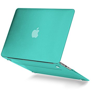 GMYLE Matte Rubber Coated Soft Touch Plastic Hard Case Print Frosted for MacBook Air 13 inch (Model: A1369 and A1466) - Shell Cover (Teal)