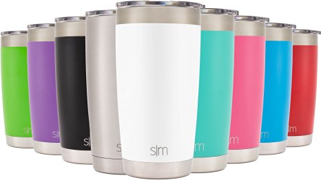 Simple Modern Tumbler Vacuum Insulated 20oz Cruiser with Lid - Double Walled Stainless Steel Travel Mug - Sweat Free Coffee Cup - Compare to Yeti and Contigo - Powder Coated Flask - Winter White