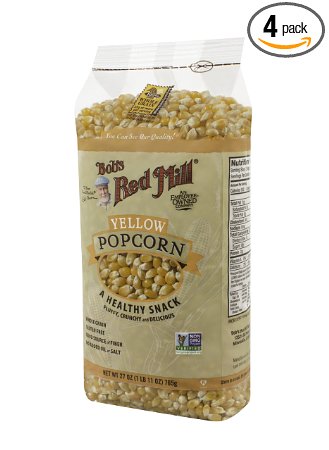 Bob's Red Mill Corn Popcorn, Yellow, 27-Ounce (Pack of 4)