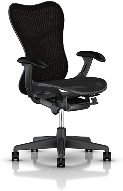 Herman Miller Mirra 2 Task Chair: Tilt Limiter - FlexFront Adj Seat Depth - Adj Lumbar Support - Butterfly Back - Adj Arms - Graphite Base & Frame