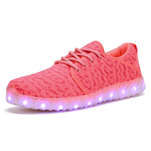 COODO Men Women Kids LED Shoes 7-Color-Lights USB Charging Light up Sneakers