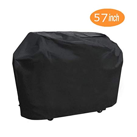 ONMIER Grill Cover, 57 inch Oxford Fabric BBQ Cover Waterproof & Dust-proof & Anti-UV, Heavy Duty Gas Grill Cover for Outdoor , Garden Patio Grill Protector ( Black）