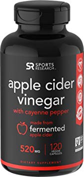 New! Organic Apple Cider Vinegar with Cayenne Pepper | Non-GMO Project Verified & Vegan Certified (120 Veggie Capsules)