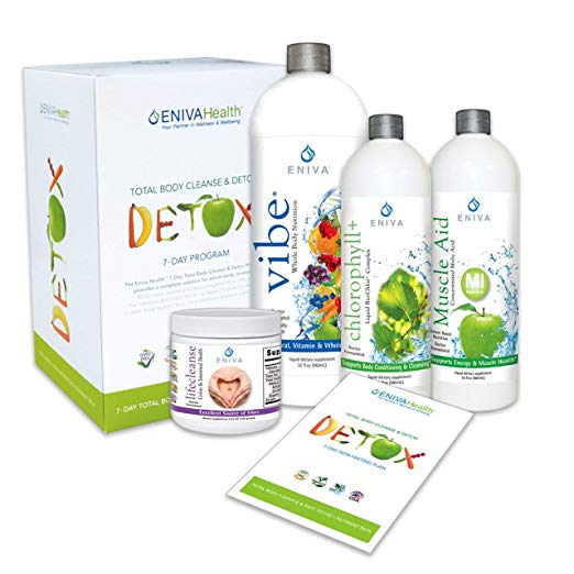 Detox and Cleanse 7 Day NO Dieting Kit for Weight Loss, Belly Fat, Liver,Colon | All Natural, Non Fasting, Complete Kit. Voted Best 2018. Eniva Health