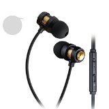 DLAND In-ear Noise-isolating 35mm Plug earbud headphone earphone with Mic Iphone 6 5s 5c 4 4s Golden and Black
