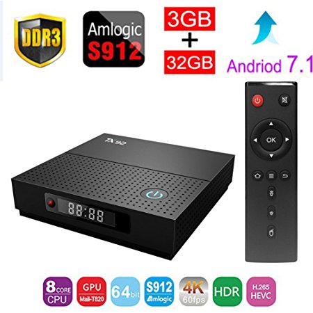 [3GB 32GB] Edal TX92 Android 7.1 TV Box Amlogic S912 Octa core The Latest Smart Tv Box 2.4G/5.0G Dual Band WiFi Support