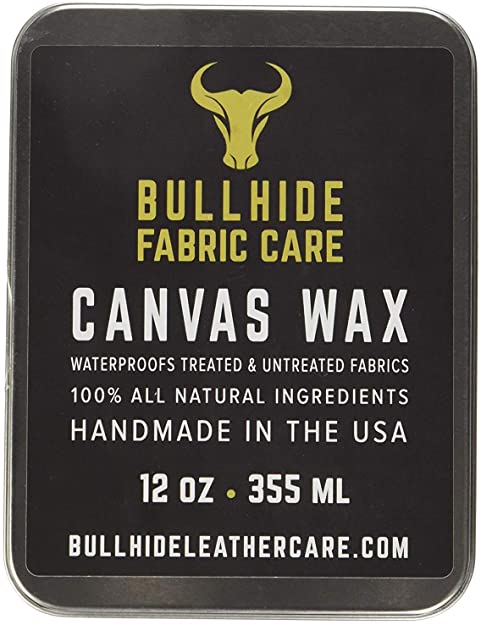 Bullhide - Canvas Wax - Natural Canvas Wax for Heavy Fabric Items like Bags, Packs, Totes, Tents, Clothing, Shoes - Made in USA - 6 oz.
