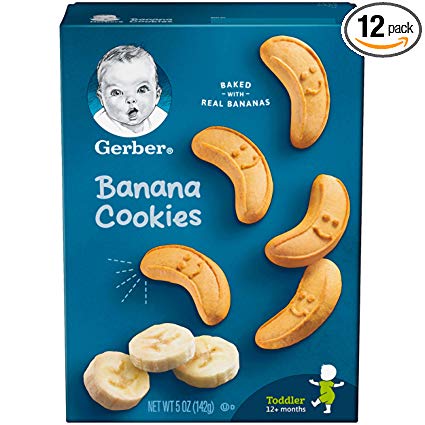 Gerber Graduates Cookies, Banana Cookies, 5-Ounce Boxes (Pack of 12)