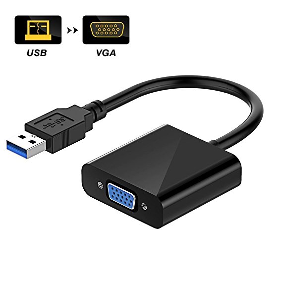 YVENEY USB 3.0 to VGA Adapter Multi-display Video Converter- PC Laptop Windows 7/8/8.1/10,Desktop, Laptop, PC, Monitor, Projector, HDTV, Chromebook, Raspberry Pi, Roku, Xbox and More