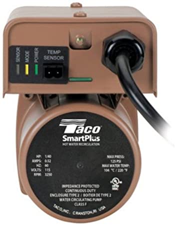 Taco 006-IQST4 Bronze Smart Plus 3/4-Inch SS FPT with Line Cord, Electronic Smart Timer and Internal Check