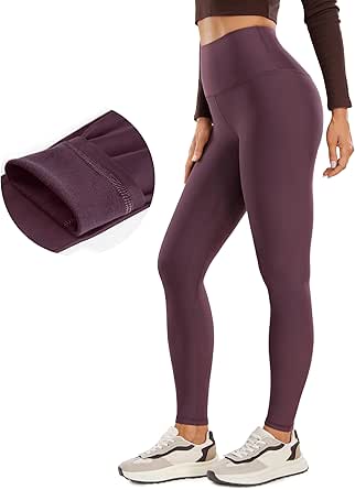 CRZ YOGA Thermal Fleece Lined Leggings Women 28'' - Winter Warm Workout Hiking Pants High Waisted Yoga Tights Full Length