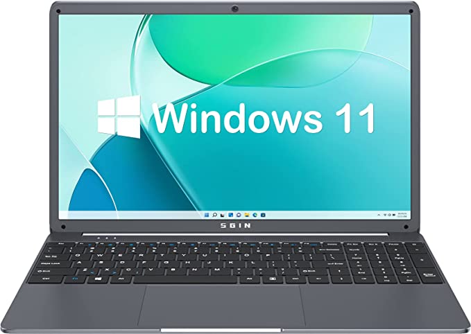 SGIN Laptop 15.6 Inch 12GB RAM 512GB SSD, Laptop Windows 11 Intel Celeron N5095 Processor(Up to 2.9GHz), FHD 1920x1080 Notebook with 2xUSB 3.0, WiFi, Bluetooth 4.2, 512GB TF Card Expansion (Gray)