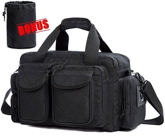 SUNLAND Gun Range Bag,Tactical Shooting Range Bag with Lockable Zipper and Plenty of Room for Handguns