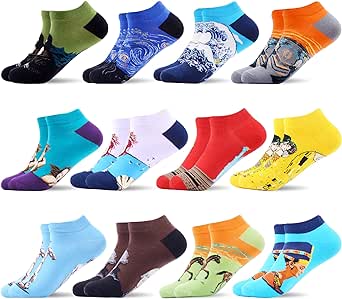 WeciBor Men's Colorful Fancy Novelty Funny Casual Combed Cotton Ankle Socks