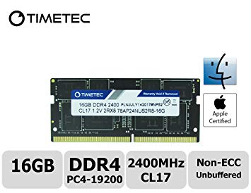 Timetec Hynix IC Compatible Apple 16GB DDR4 2400MHz PC4-19200 SODIMM Memory Upgrade iMac Retina 4k/5K 21.5-inch/27-inch Mid 2017 (16GB)