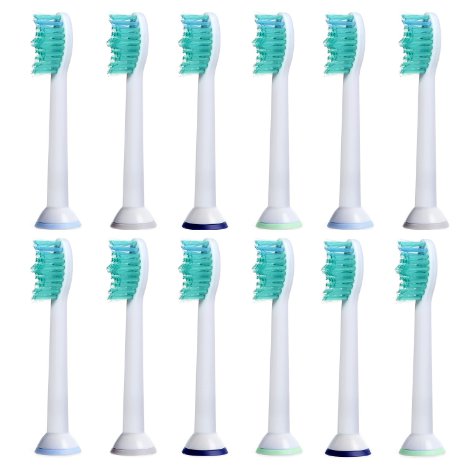 12 Pcs 3x4 E-Cron Toothbrush heads Replacement for Philips Sonicare ProResults Fully Compatible With The Following Philips Electric ToothBrush Models DiamondClean FlexCare FlexCare Platinum FlexCare HealthyWhite 2 Series EasyClean and PowerUp