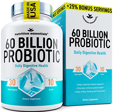 𝗡𝗘𝗪 – 𝗠𝗨𝗟𝗧𝗜 𝗦𝗧𝗥𝗔𝗜𝗡 Probiotics for Women & Men 60B CFU for Digestive Health - 10 Select Strains - Probiotic for Gut Health - Acidophilus Probiotic with Prebiotic - Probiotic Multi Enzyme