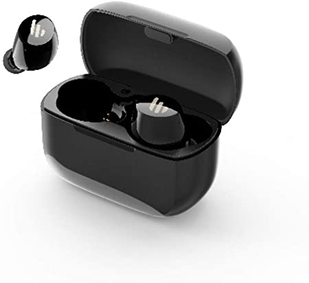 Edifier TWS1 True Wireless Earbuds with Microphone, Up to 32 Hour Battery Life, Noise Reduction, Bluetooth, IPX5 Splash & Sweatproof, Touch Control, Ideal for Calls, Music, Work, Gym Earphones (Black)