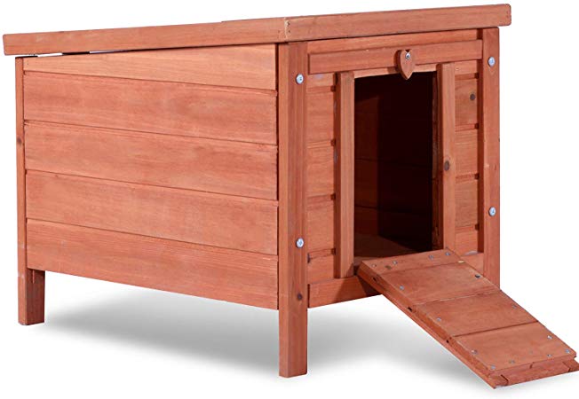 Lovupet Small Wooden Bunny Rabbit Hutch-Guinea Pig House Small Animal House 0325 (Natural)
