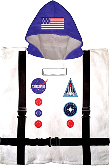 Jay Franco Trend Collector Astronaut Bath/Pool/Beach Hooded Poncho Towel - Super Soft & Absorbent Cotton Towel, Measures 22 Inch x 22 Inch