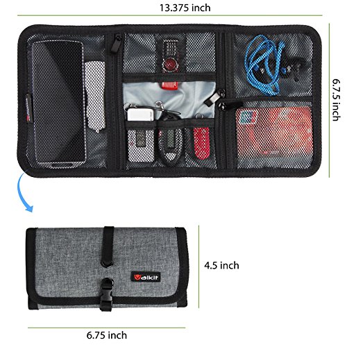 Cable Organizer, Travel Organizer, Valkit Best Electronics Accessories Wire Cord Cables Tires Wrap Case Cover Bags Rolling Organizer Can Fit Purse Makeup Cosmetic For Travel Management
