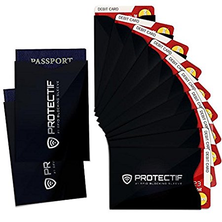 10 Credit Card Protective Sleeves & 2 Passport Cases for Travel - Premium RFID Blocking Identity Theft Protection Case Set for Credit Debit ID Cards - Sleek Holders Secure Your Money and Identity