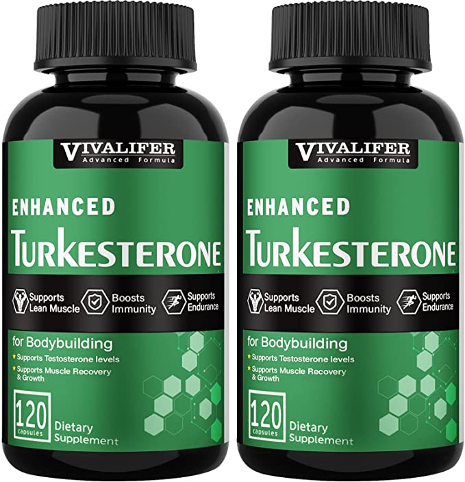 𝐓urkesterone 1000mg, 2 Pack Muscle Building and Promote Metabolism, Endurance & Strength, and Immune Supplement - Total 240 Vegan Capsules (Similar to Ecdysterone)