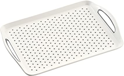 Kesper Serving Tray non-slip 45,5x32x4,5cm in white, 45.5 x 32 x 4.5 cm