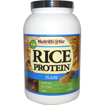 NutriBiotic Rice Protein Powder Raw Vegan Plain -- 3 lbs