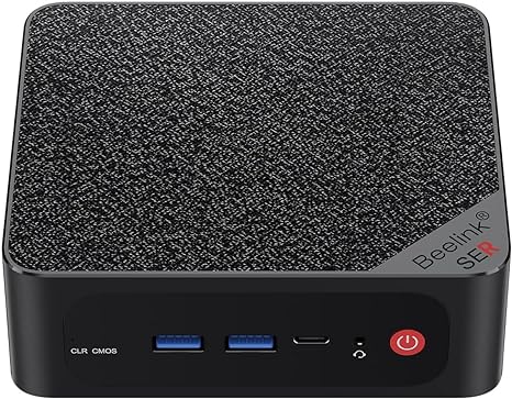 Beelink 8-Core 16-Thread AMD Ryzen7 7735HS 4.75GHz SER6 Max Mini PC, 32GB DDR5 RAM 500GB PCIe4.0 SSD, 4K@60Hz Triple Display, USB4.0 BT5.2 Wi-Fi6 RJ45, Newest Mini desktop Gaming PC