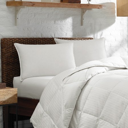 Eddie Bauer Luxury 700 Fill Power White Goose Down Plush Top Pillow - Hypoallergenic Down Pillow - MediumFirm Density - Deluxe Chamber Pillow With 1090 Down and Feather Inside 700 FP Down - 400 TC Pima Cotton - Made In The USA King 20 x 36