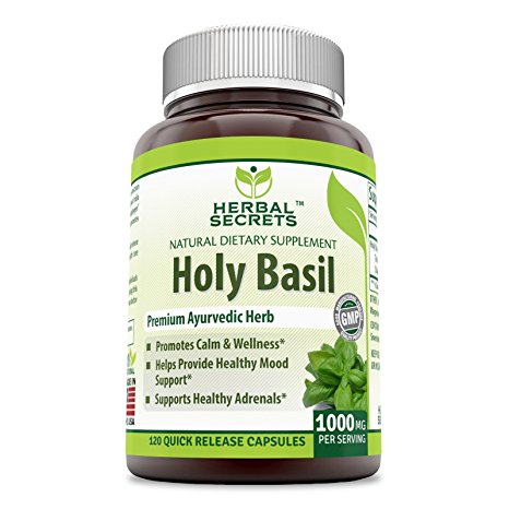 Herbal Secrets Holy Basil 1000 Mg 120 Quick Release Capsules