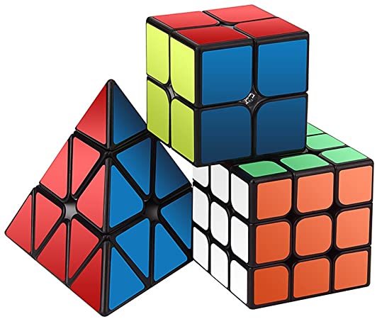 Speed Cube Set, Roxenda Magic Cube Set of 2x2x2 3x3x3 Pyramid Smooth Puzzle Cube