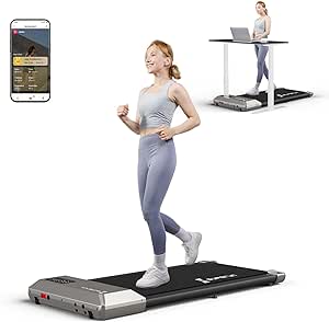 SupeRun 2024 Newest Smart Walking Pad Treadmill, Under Desk Treadmill for Home Office, Quiet Portable Walking Treadmill with 2.5 HP, 265 lbs Capacity