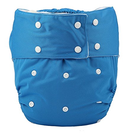 Sigzagor Teen Adult Cloth Diaper Nappy Reusable Washable For Disability Incontinence Men Boys (Blue)