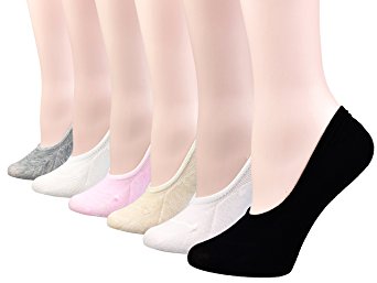 Fitu Women's Colorful Cotton Socks No Show Liner Boat Sock 6-pack