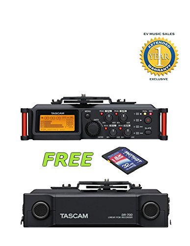 Tascam DR-70D 4-Channel Audio Recorder w/a Free Patriot 32GB SD Card