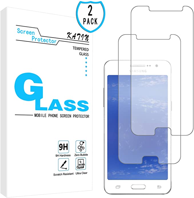 KATIN Galaxy G530 Screen Protector - [2-Pack] for Samsung Galaxy Grand Prime G530 Tempered Glass 9H Hardness with Lifetime Replacement Warranty