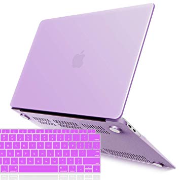 IBENZER MacBook Air 13 Inch Case 2019 2018 Release New Version A1932, Soft Touch Hard Case Shell Cover for Apple MacBook Air 13 Retina with Touch ID with Keyboard Cover, Purple, MMA-T13PU 1