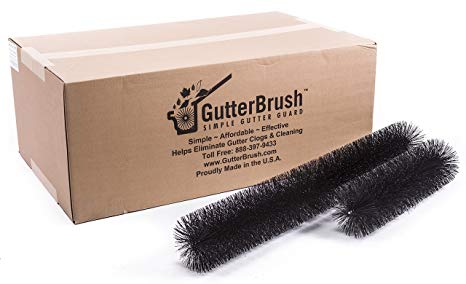 GutterBrush Leaf Gutter Guard for Oversized 6 inch Rain Gutters – 60 Foot Pack