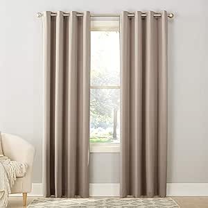 Sun Zero Barrow Energy Efficient Grommet Curtain Panel Pair