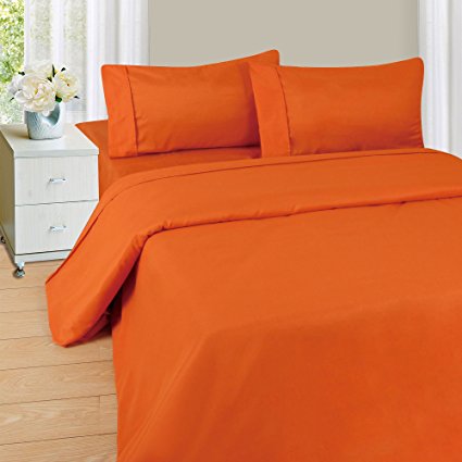 Lavish Home 1200 4-Piece Sheet Set, King, Rust